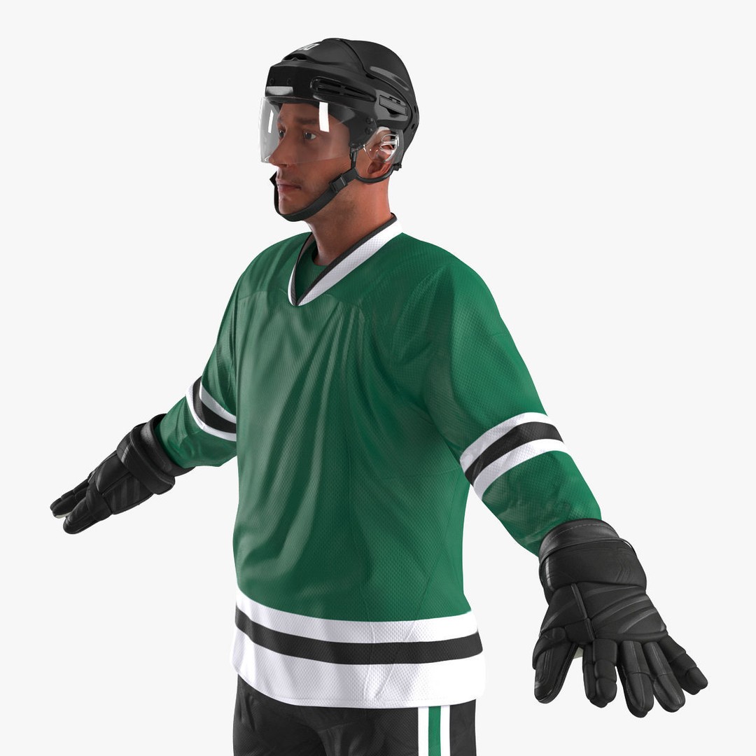 Hockey Player 3D Model – High Quality Rigged Character, FBX, OBJ - View 20