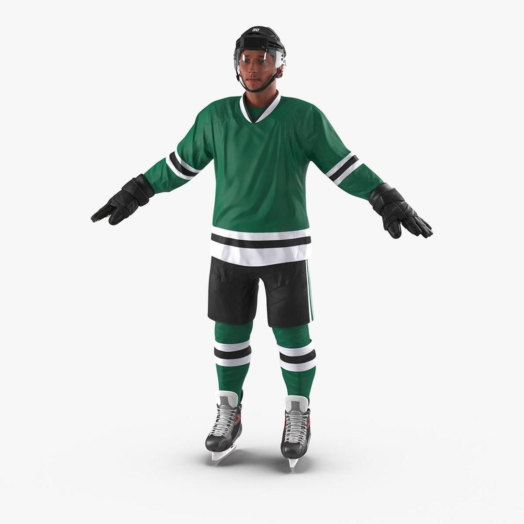 Hockey Player 3D Model – High Quality Rigged Character, FBX, OBJ - View 3