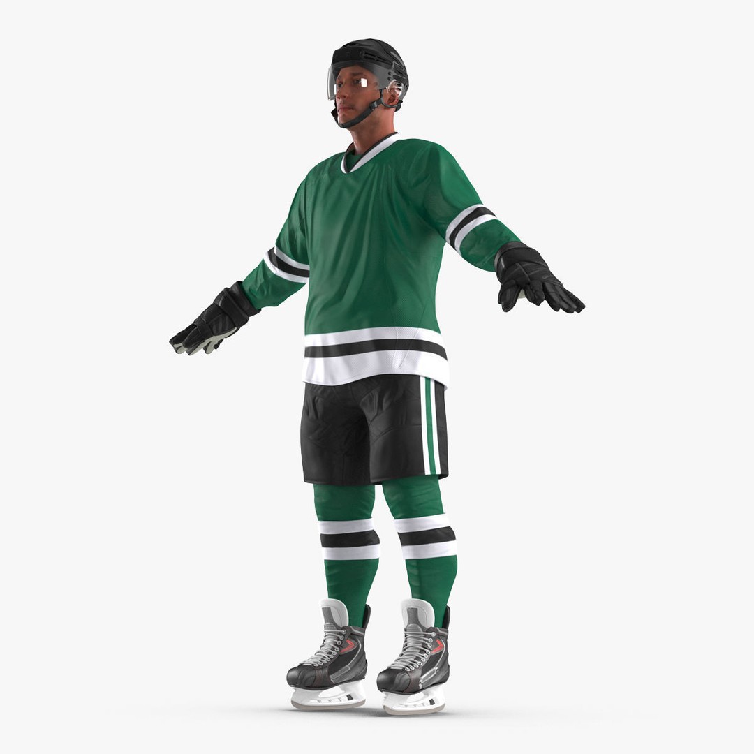 Hockey Player 3D Model – High Quality Rigged Character, FBX, OBJ - View 5