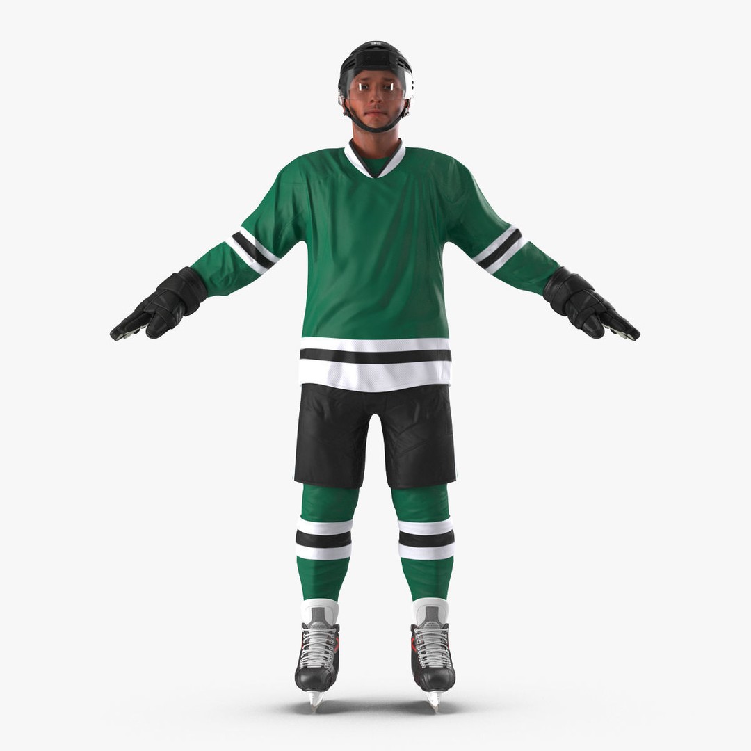 Hockey Player 3D Model – High Quality Rigged Character, FBX, OBJ - View 6