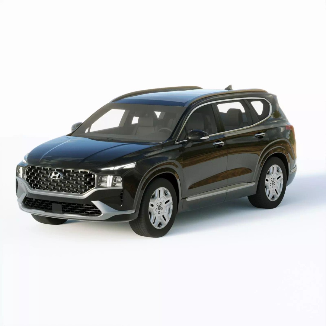 Hyundai Santafe 2021 3D Model – High Poly SUV with Interior Features - View 2