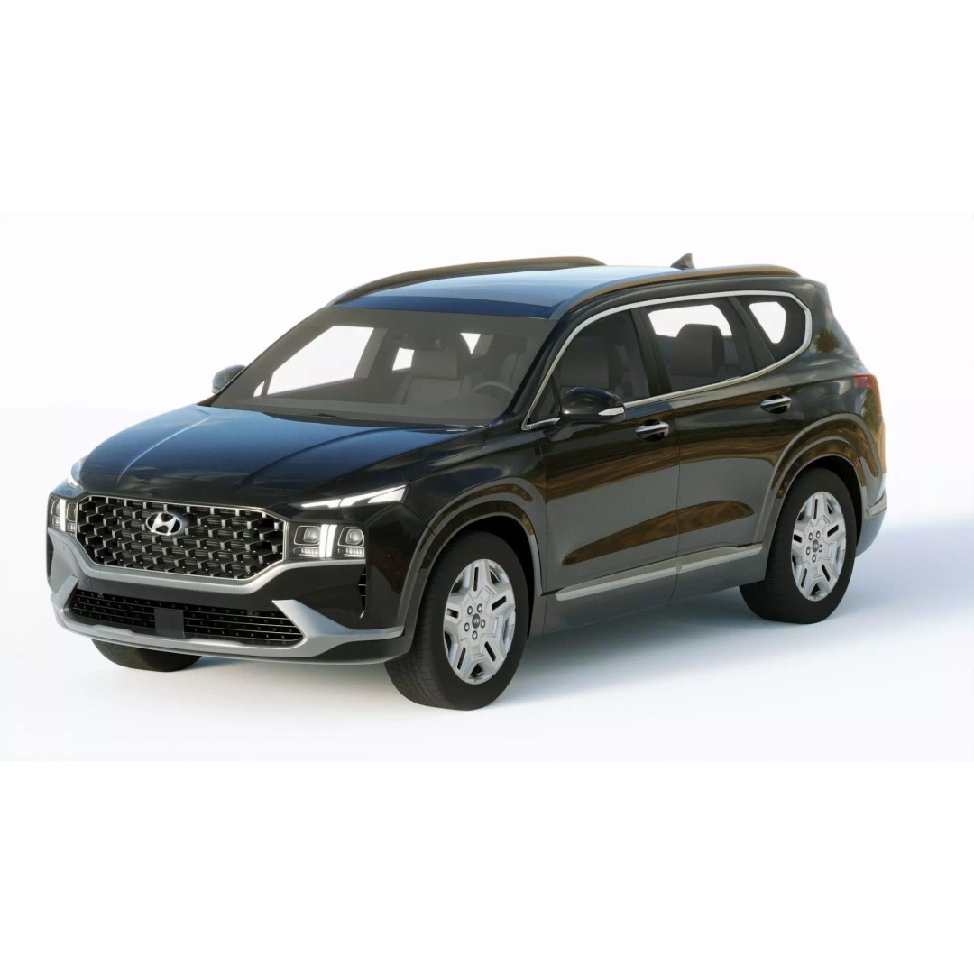 Hyundai Santafe 2021 3D Model – High Poly SUV with Interior Features - View 3