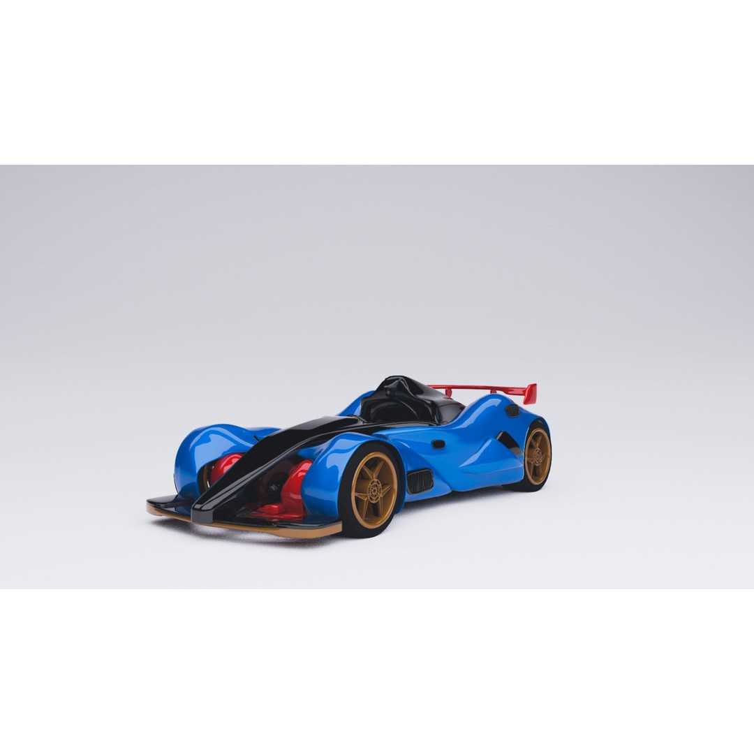 Concept Sport Car 3D Model – Blue Carbon Racing Asset, FBX - View 11
