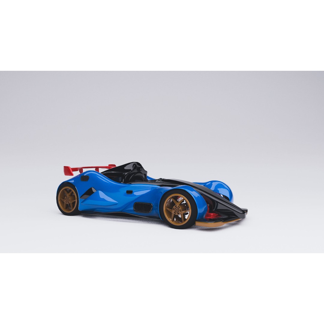 Concept Sport Car 3D Model – Blue Carbon Racing Asset, FBX - View 14
