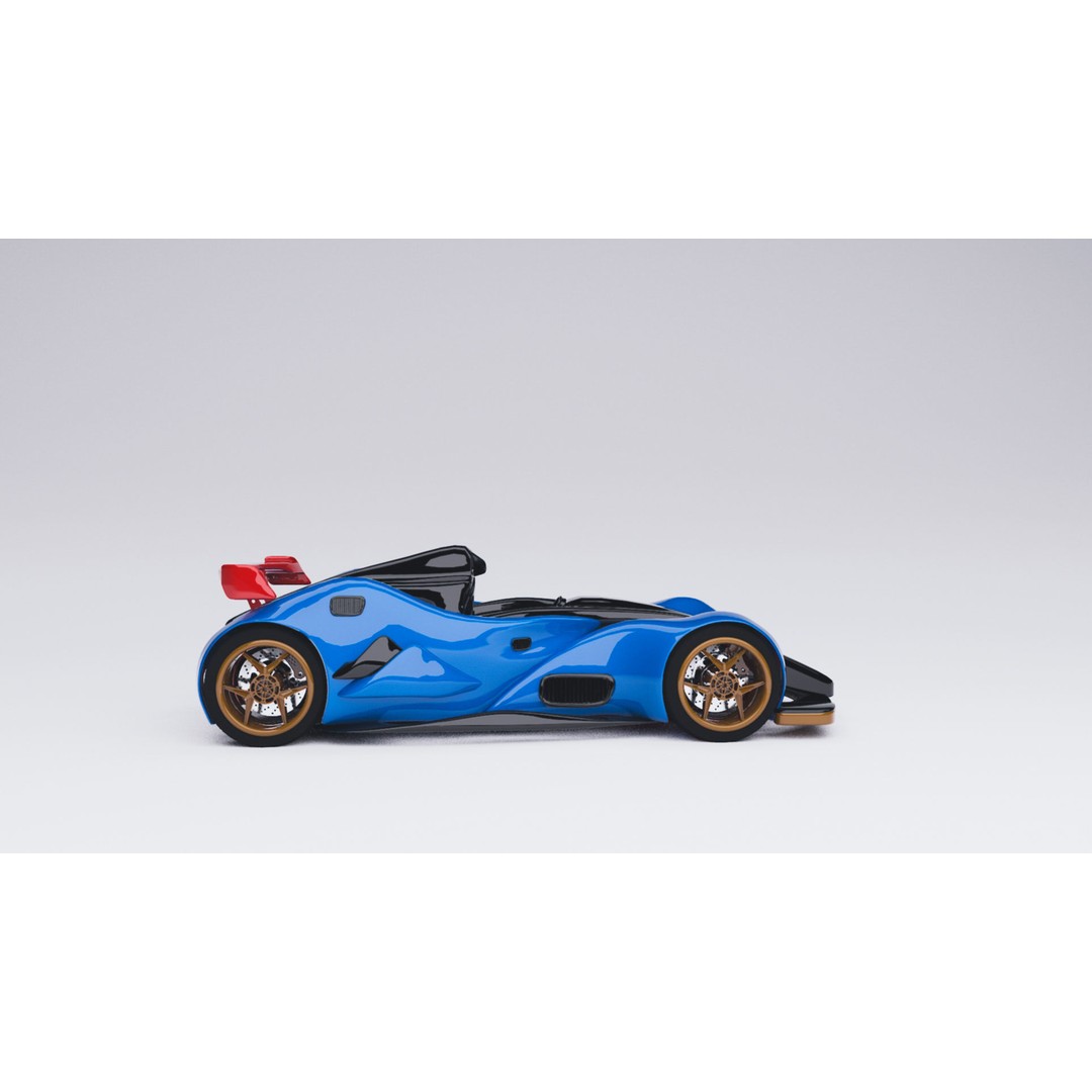 Concept Sport Car 3D Model – Blue Carbon Racing Asset, FBX - View 15