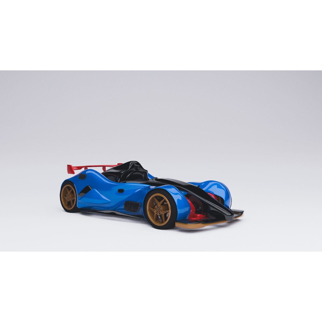 Concept Sport Car 3D Model – Blue Carbon Racing Asset, FBX - View 16