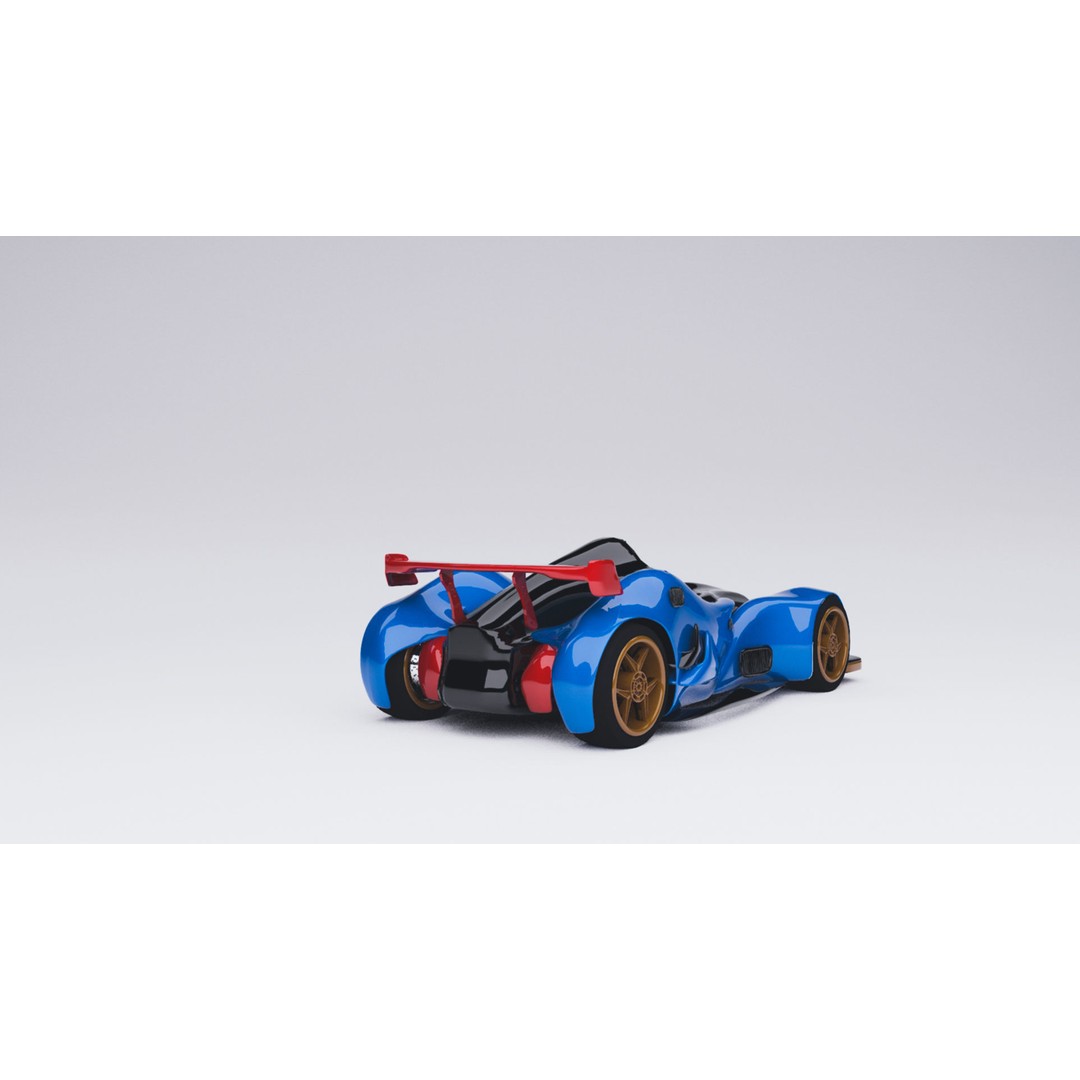 Concept Sport Car 3D Model – Blue Carbon Racing Asset, FBX - View 6