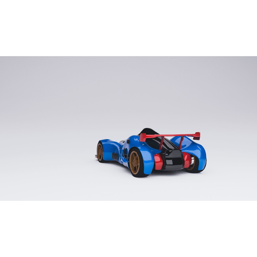 Concept Sport Car 3D Model – Blue Carbon Racing Asset, FBX - View 7