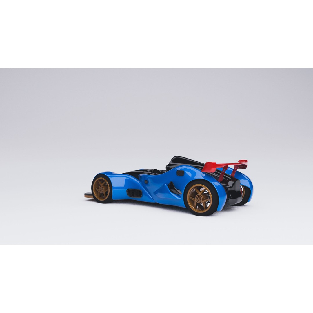 Concept Sport Car 3D Model – Blue Carbon Racing Asset, FBX - View 8