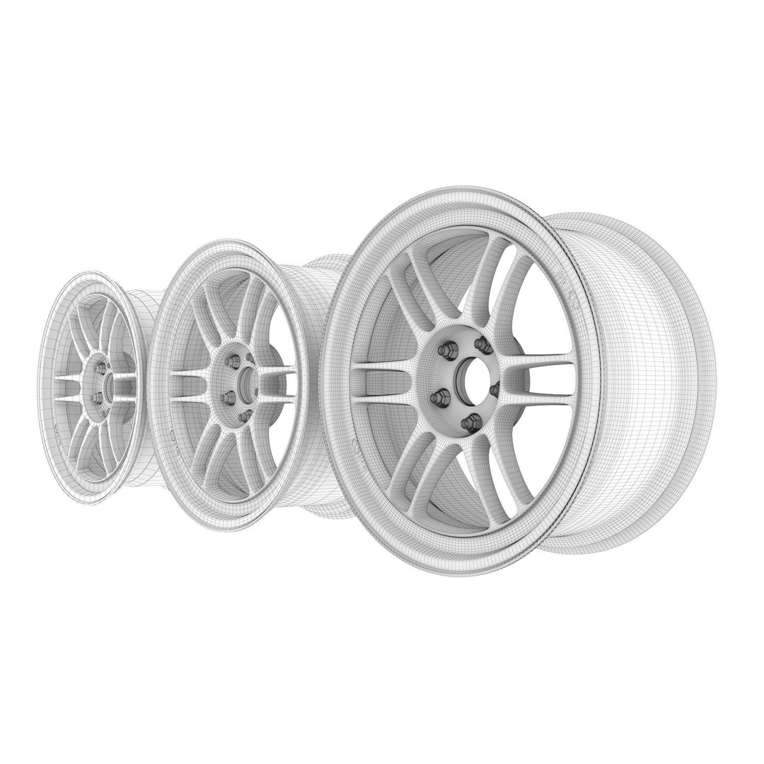 Enkei RPF1 Wheel Rim 3D Model – High Poly Vehicle Part, FBX, OBJ - View 21