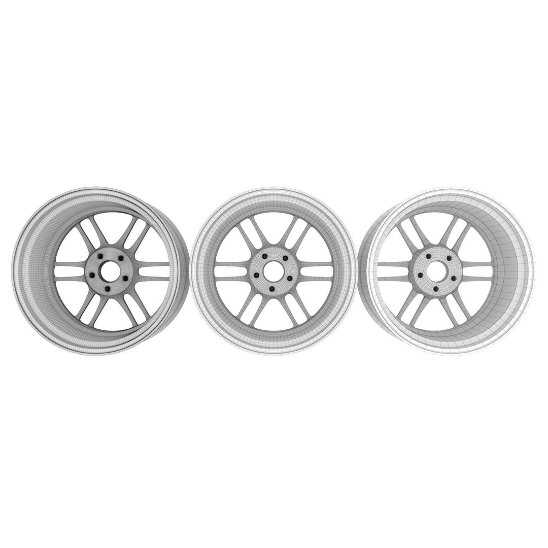 Enkei RPF1 Wheel Rim 3D Model – High Poly Vehicle Part, FBX, OBJ - View 22
