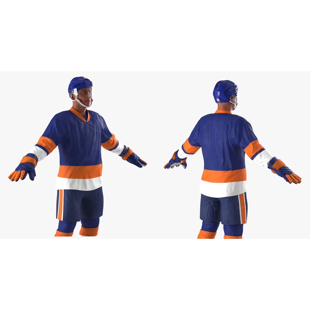 Hockey Player 3D Model – High Poly Rigged Character, FBX, OBJ - View 10