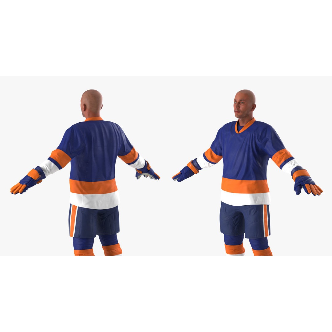 Hockey Player 3D Model – High Poly Rigged Character, FBX, OBJ - View 11