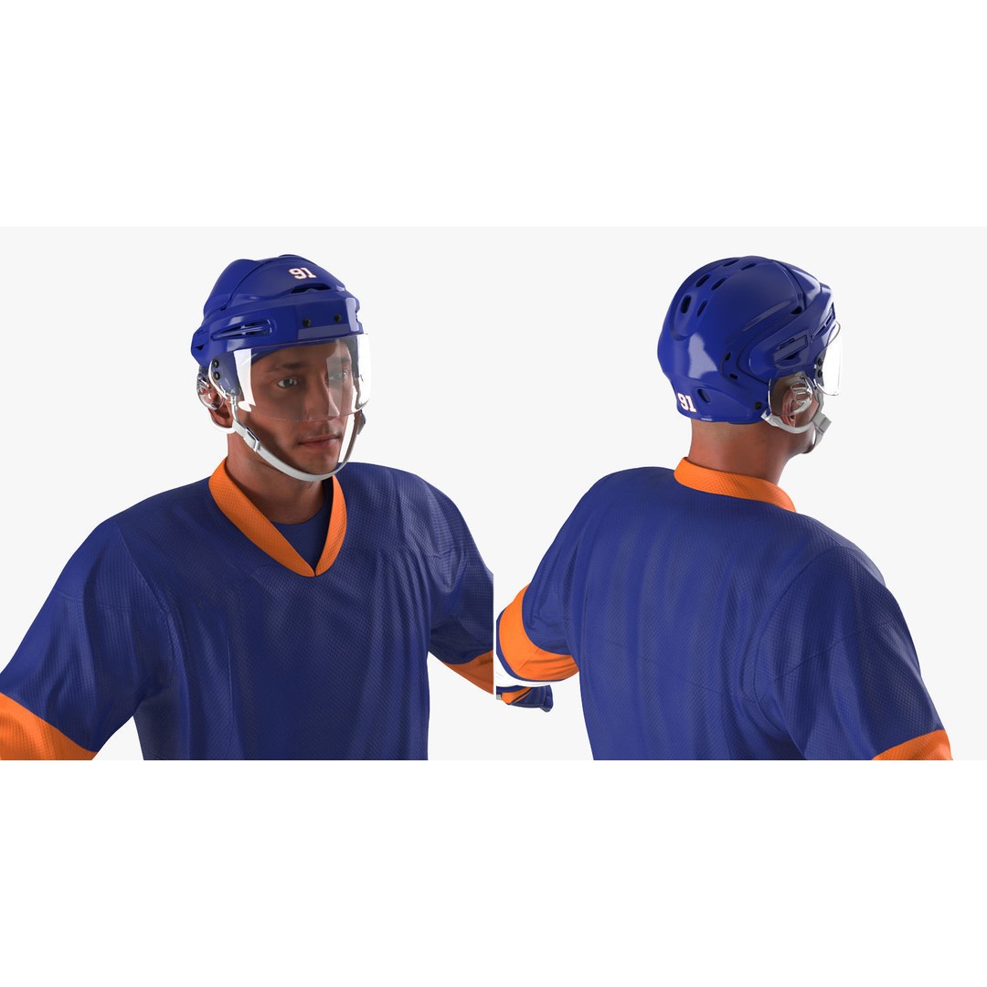 Hockey Player 3D Model – High Poly Rigged Character, FBX, OBJ - View 17