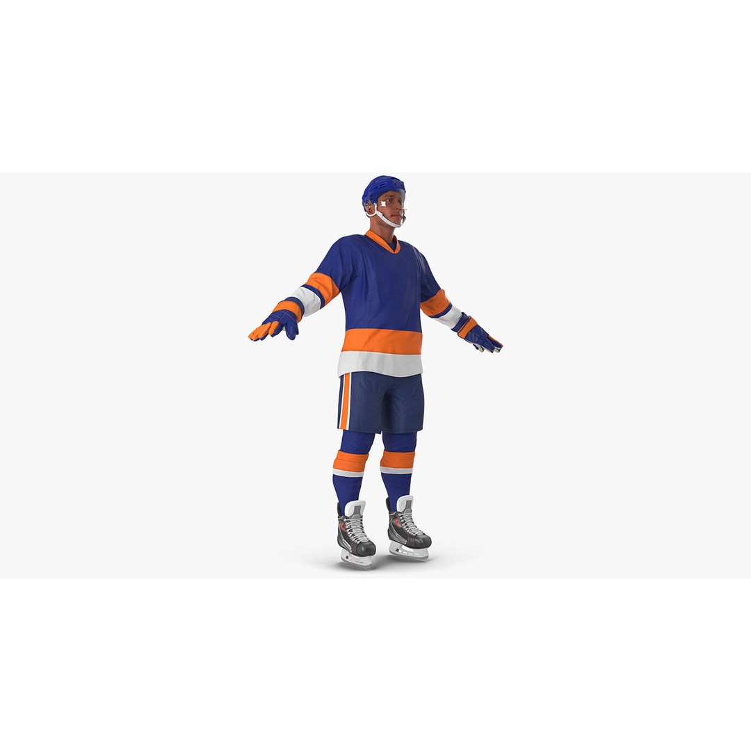 Hockey Player 3D Model – High Poly Rigged Character, FBX, OBJ - View 3