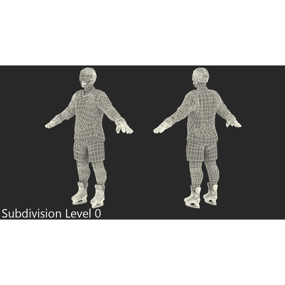 Hockey Player 3D Model – High Poly Rigged Character, FBX, OBJ - View 30