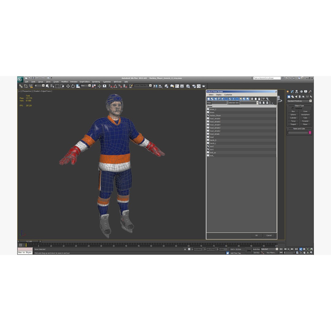 Hockey Player 3D Model – High Poly Rigged Character, FBX, OBJ - View 34