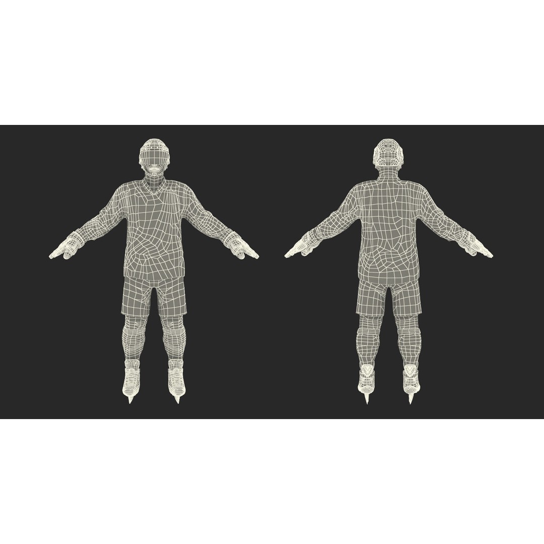 Hockey Player 3D Model – High Poly Rigged Character, FBX, OBJ - View 35