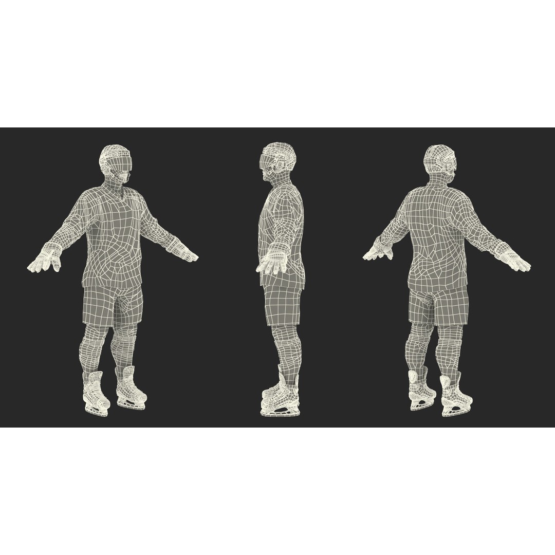 Hockey Player 3D Model – High Poly Rigged Character, FBX, OBJ - View 36