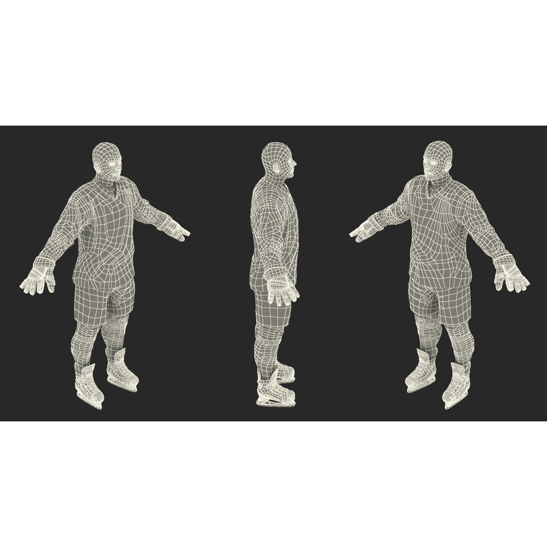 Hockey Player 3D Model – High Poly Rigged Character, FBX, OBJ - View 37