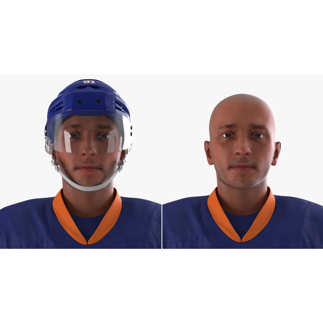 Hockey Player 3D Model – High Poly Rigged Character, FBX, OBJ - View 4