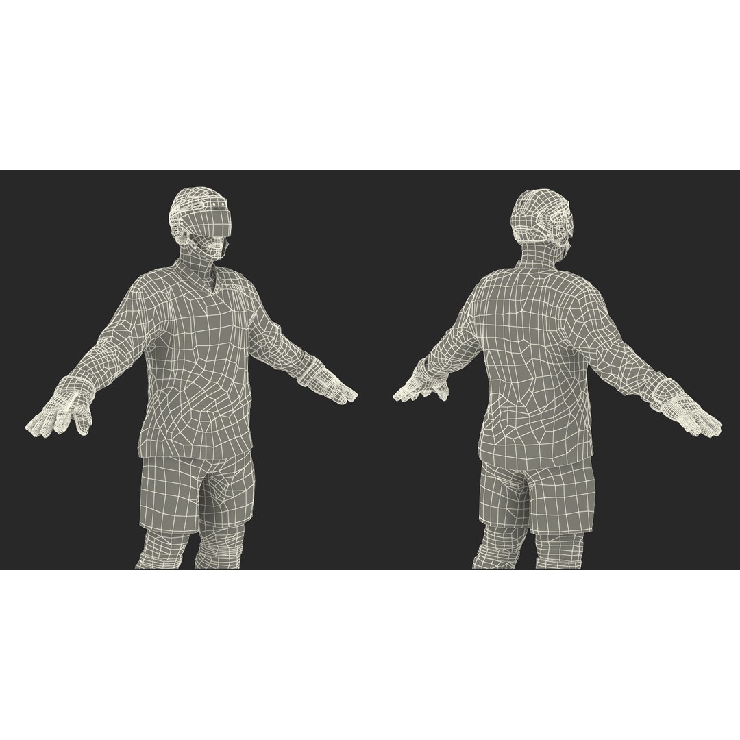 Hockey Player 3D Model – High Poly Rigged Character, FBX, OBJ - View 41