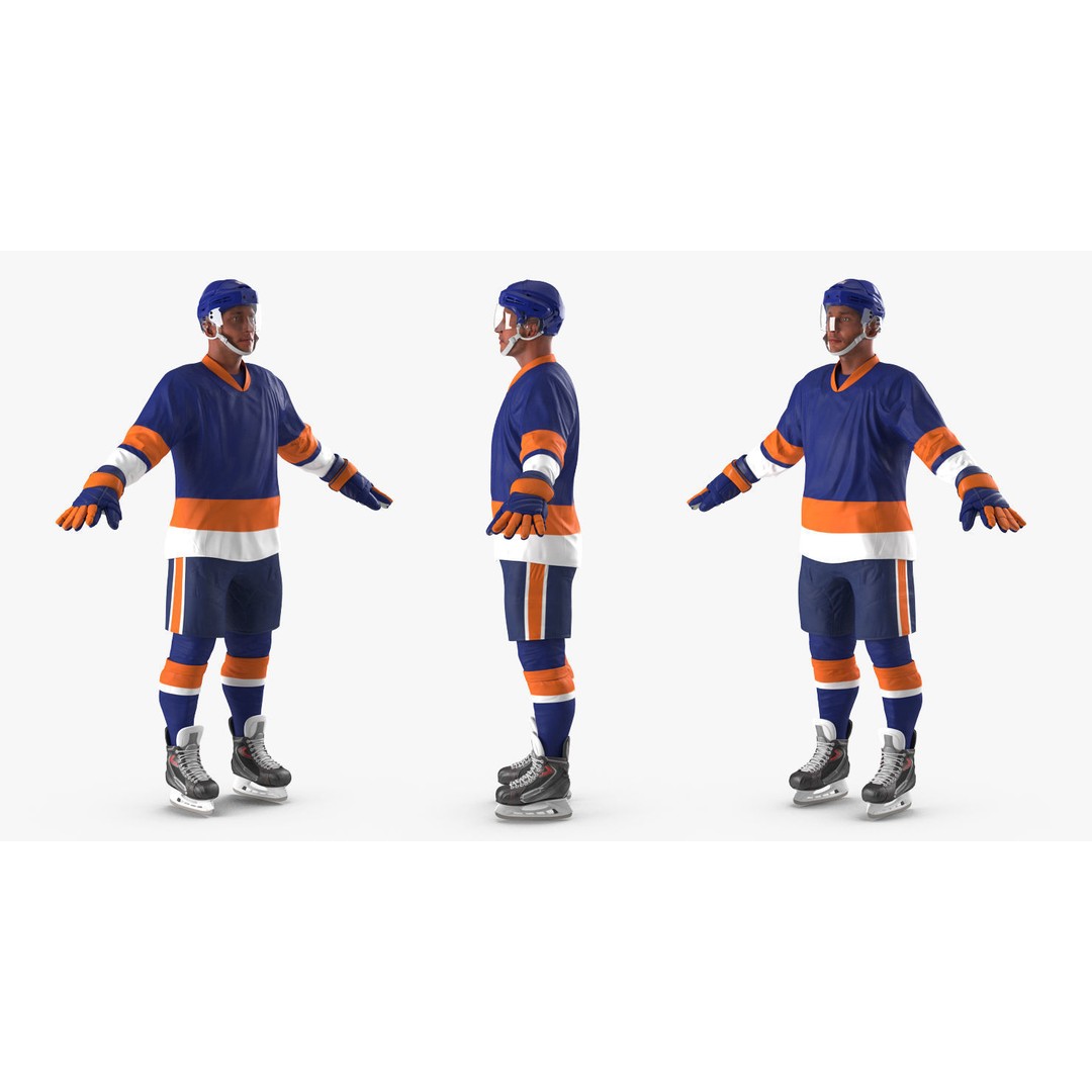 Hockey Player 3D Model – High Poly Rigged Character, FBX, OBJ - View 5