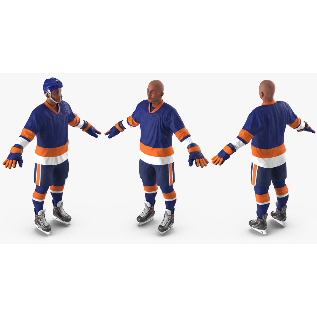 Hockey Player 3D Model – High Poly Rigged Character, FBX, OBJ - View 7