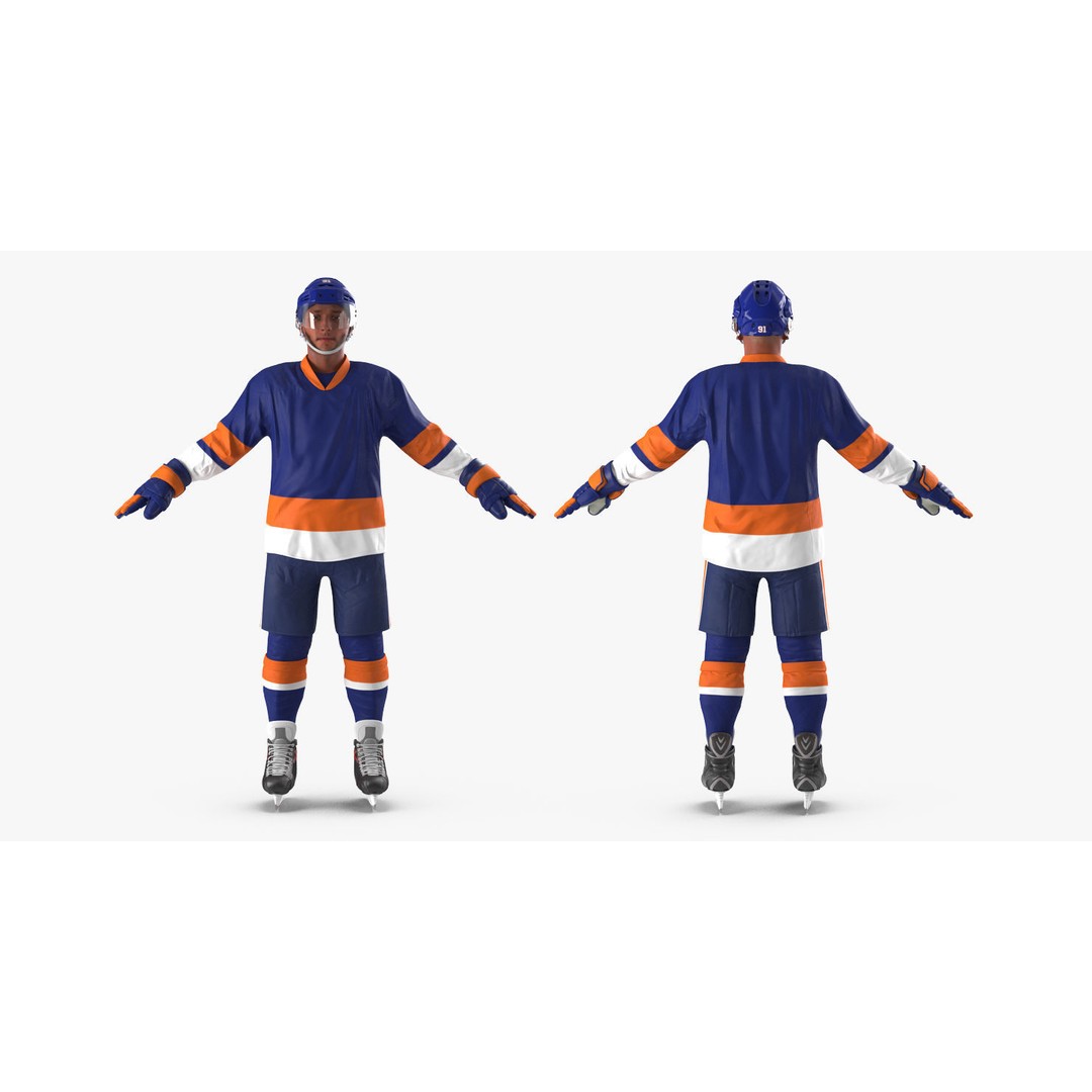 Hockey Player 3D Model – High Poly Rigged Character, FBX, OBJ - View 8
