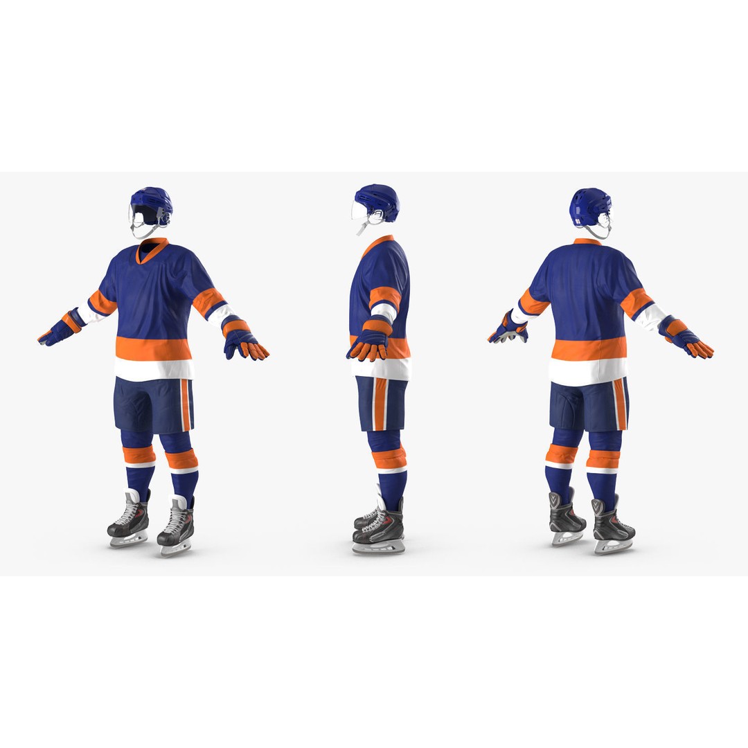 Hockey Player 3D Model – High Poly Rigged Character, FBX, OBJ - View 9