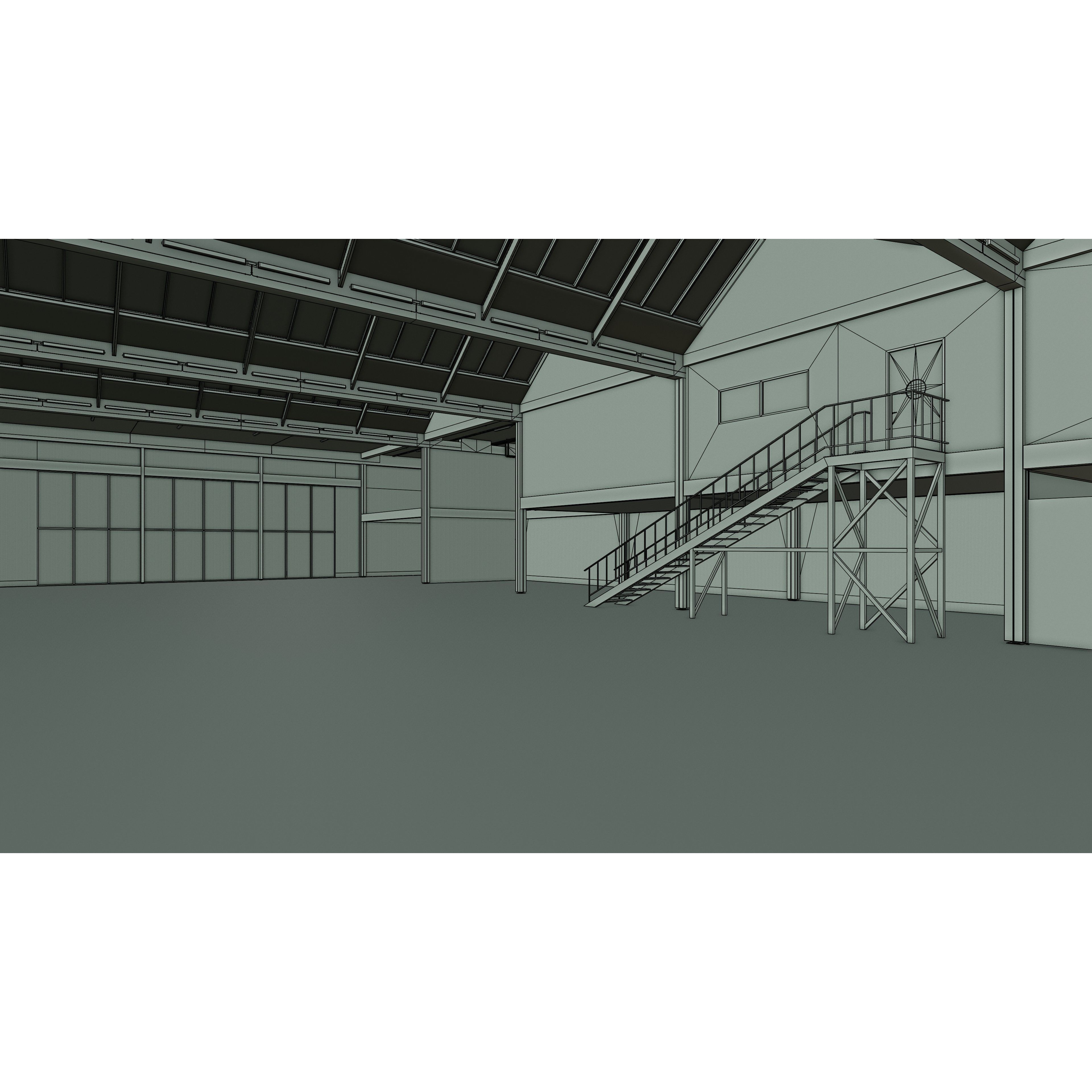 Industrial Warehouse Interior - Low-Poly Game-Ready 3D Model - View 22