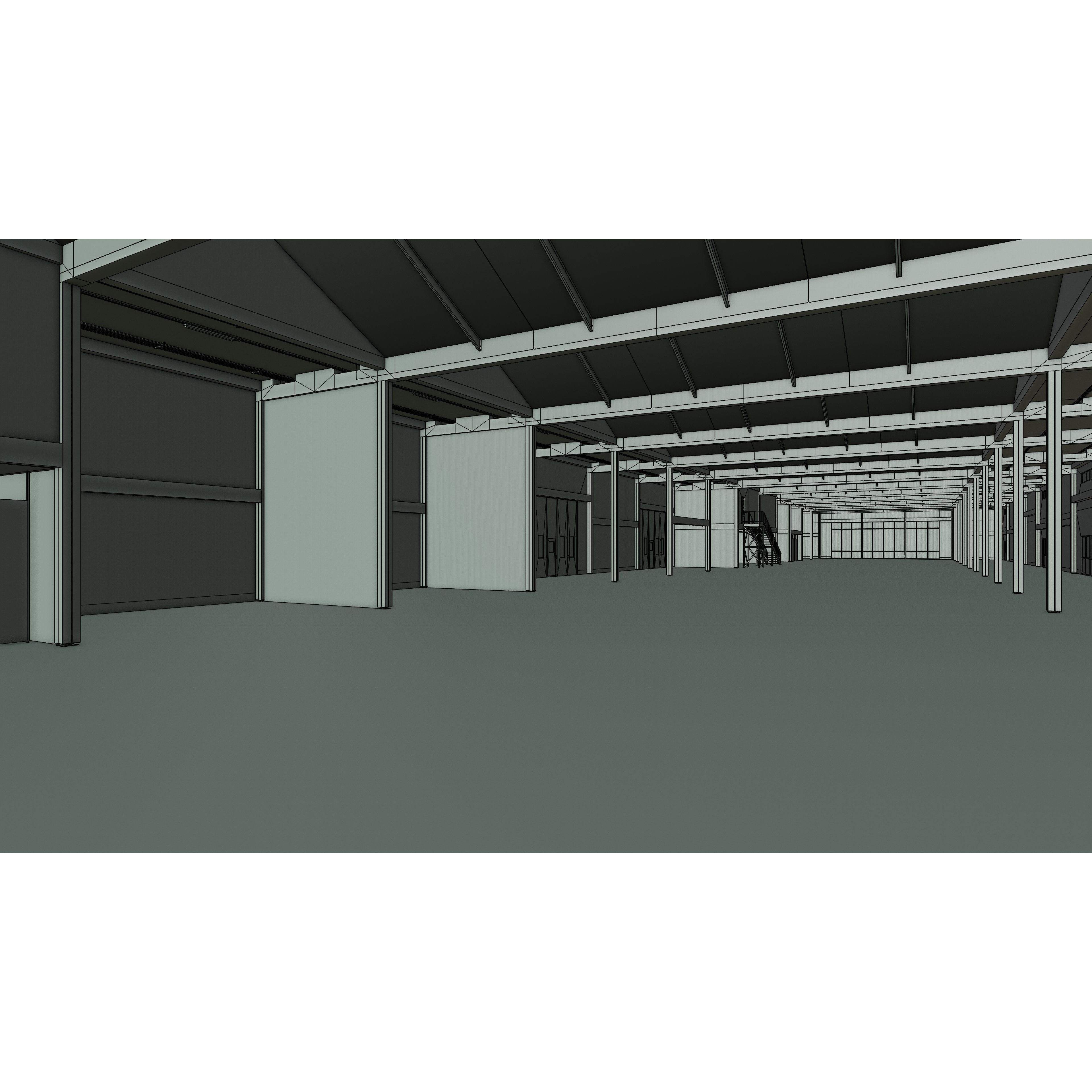 Industrial Warehouse Interior - Low-Poly Game-Ready 3D Model - View 26
