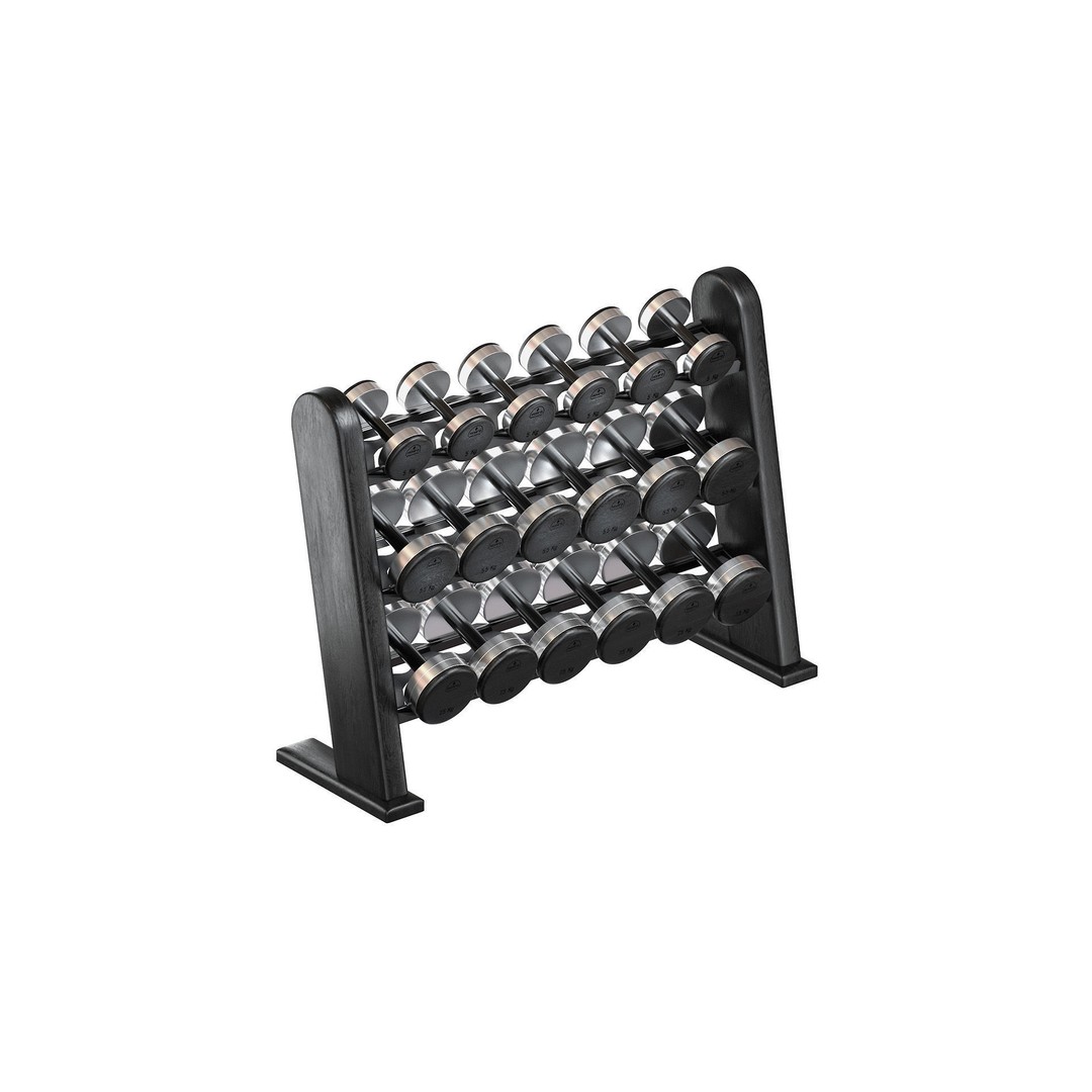 NOHrD Black Dumbbells 3D Model – High Poly Fitness Equipment, FBX, OBJ - View 3
