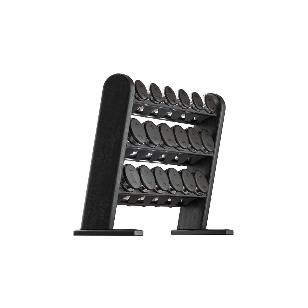 NOHrD Black Dumbbells 3D Model – High Poly Fitness Equipment, FBX, OBJ - View 5