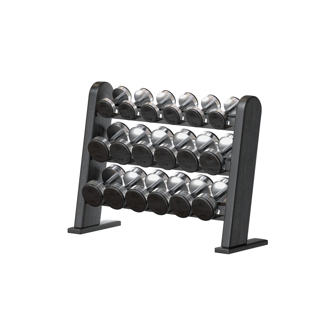 NOHrD Black Dumbbells 3D Model – High Poly Fitness Equipment, FBX, OBJ - View 6