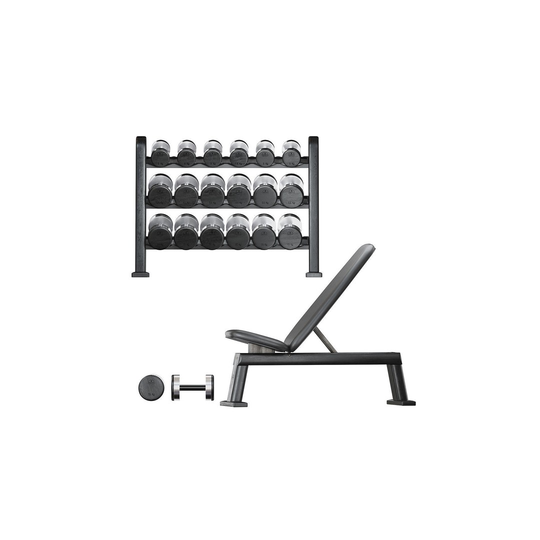 NOHrD Black Dumbbells 3D Model – High Poly Fitness Equipment, FBX, OBJ - View 9