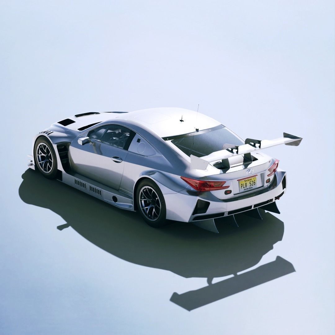 Lexus RC F GT3 2016 3D Model – Low Poly Racing Car, FBX & OBJ - View 3