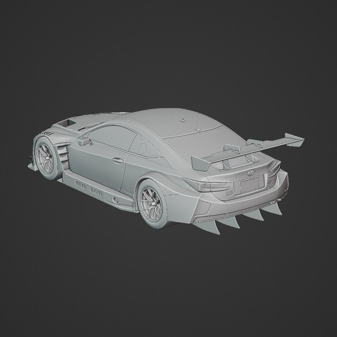 Lexus RC F GT3 2016 3D Model – Low Poly Racing Car, FBX & OBJ - View 8