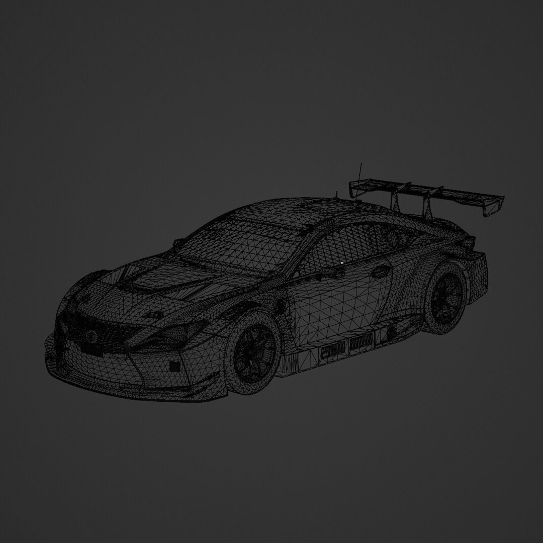 Lexus RC F GT3 2016 3D Model – Low Poly Racing Car, FBX & OBJ - View 9