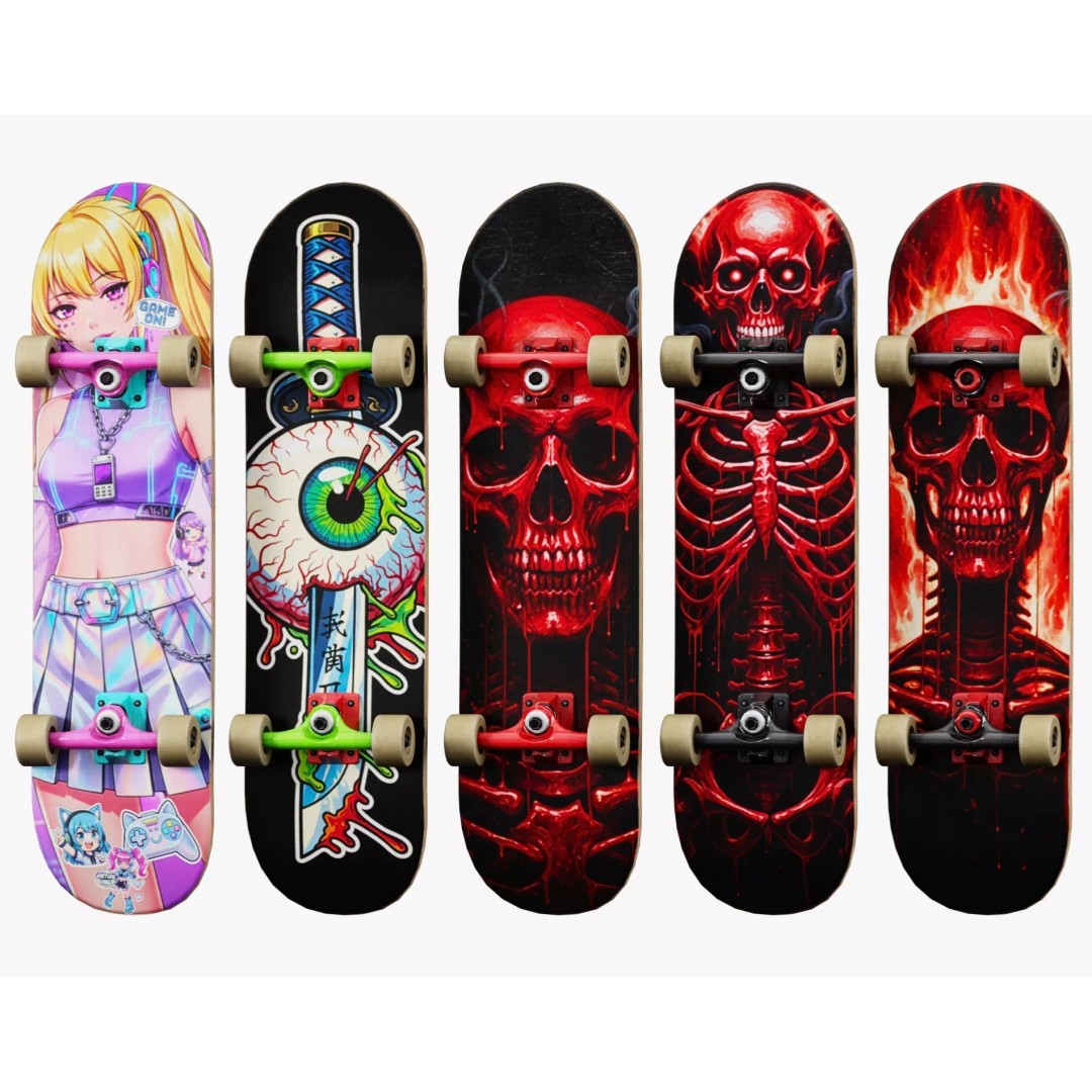 Y2K Skateboard 3D Model – Low Poly PBR Game Asset, FBX, OBJ - View 2