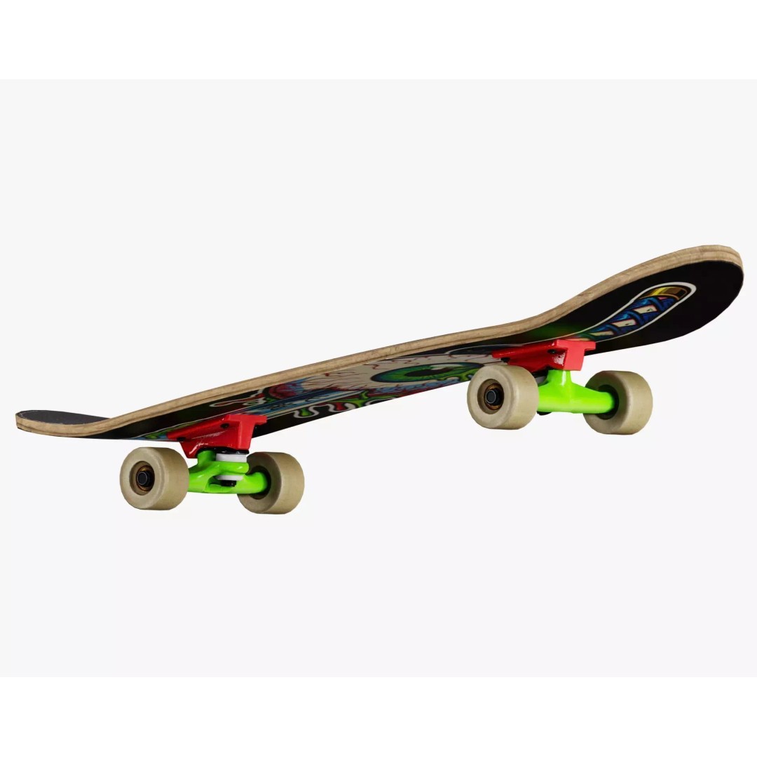 Y2K Skateboard 3D Model – Low Poly PBR Game Asset, FBX, OBJ - View 20