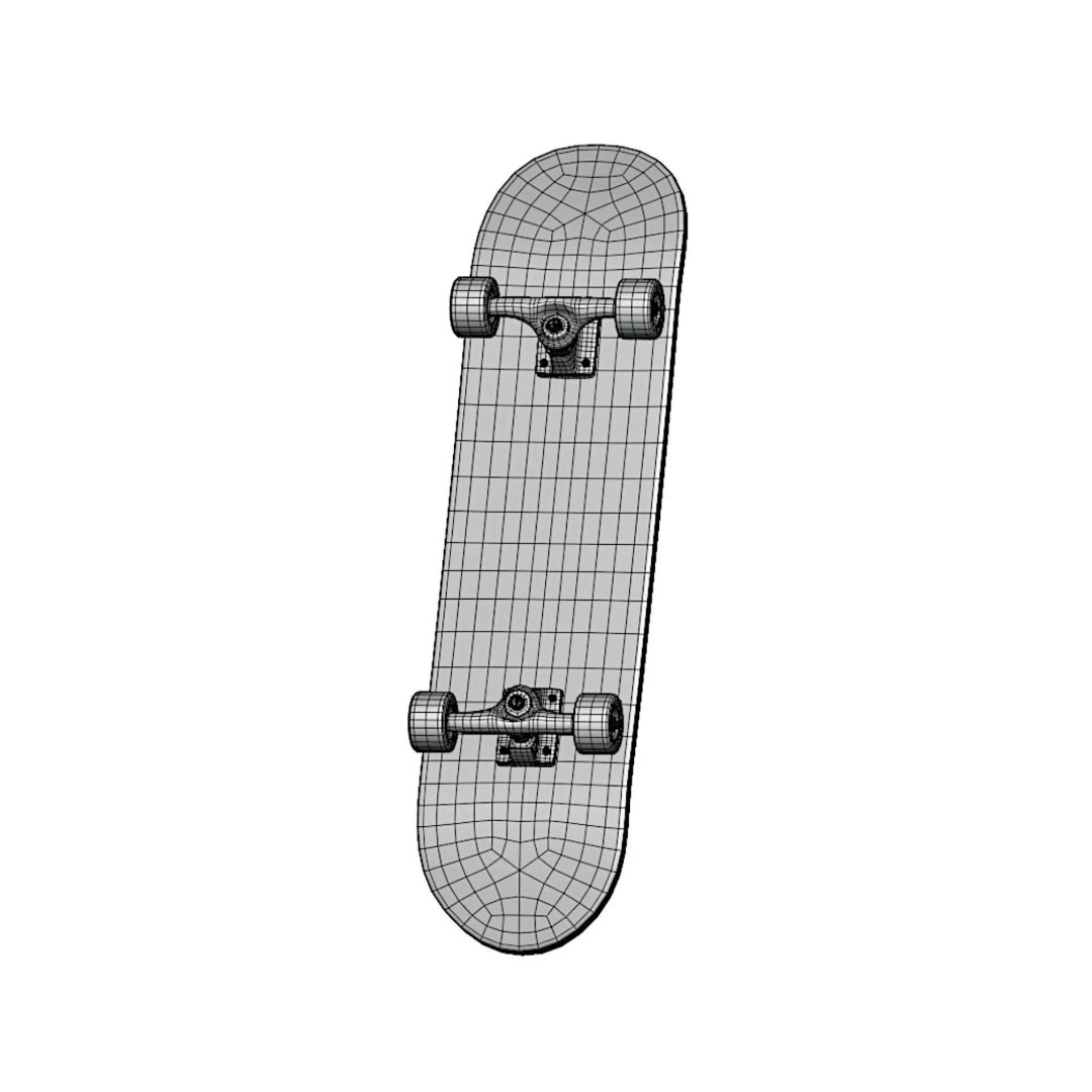 Y2K Skateboard 3D Model – Low Poly PBR Game Asset, FBX, OBJ - View 30