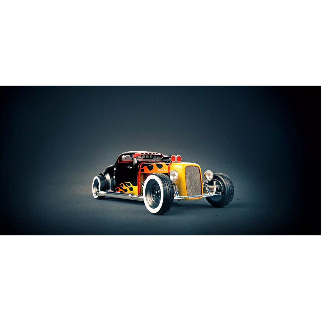 Hot Rod 3D Model – Classic Antique Car with PBR Textures - View 2