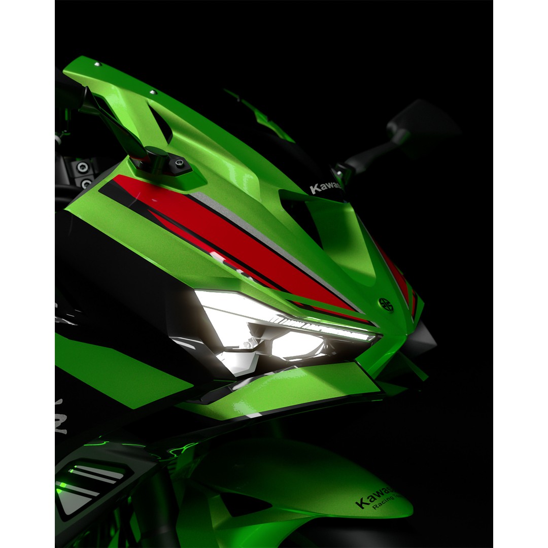 Kawasaki Ninja ZX 25 400 RR 3D Model – High Poly Motorcycle Asset, FBX
