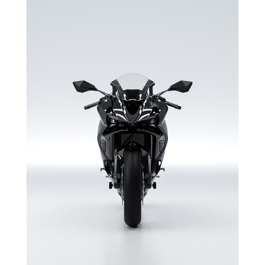 Kawasaki Ninja ZX 25 400 RR 3D Model – High Poly Motorcycle Asset, FBX - View 11