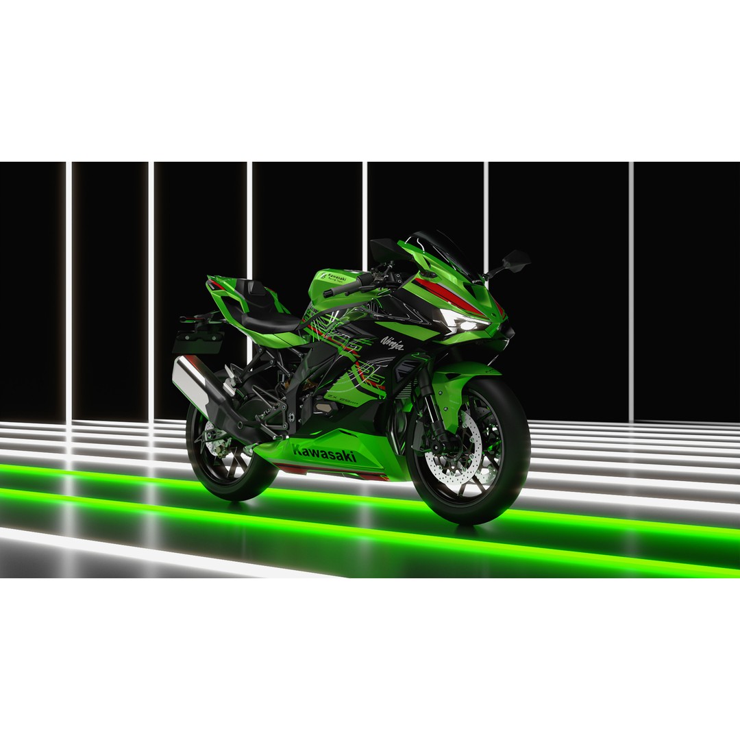 Kawasaki Ninja ZX 25 400 RR 3D Model – High Poly Motorcycle Asset, FBX - View 12