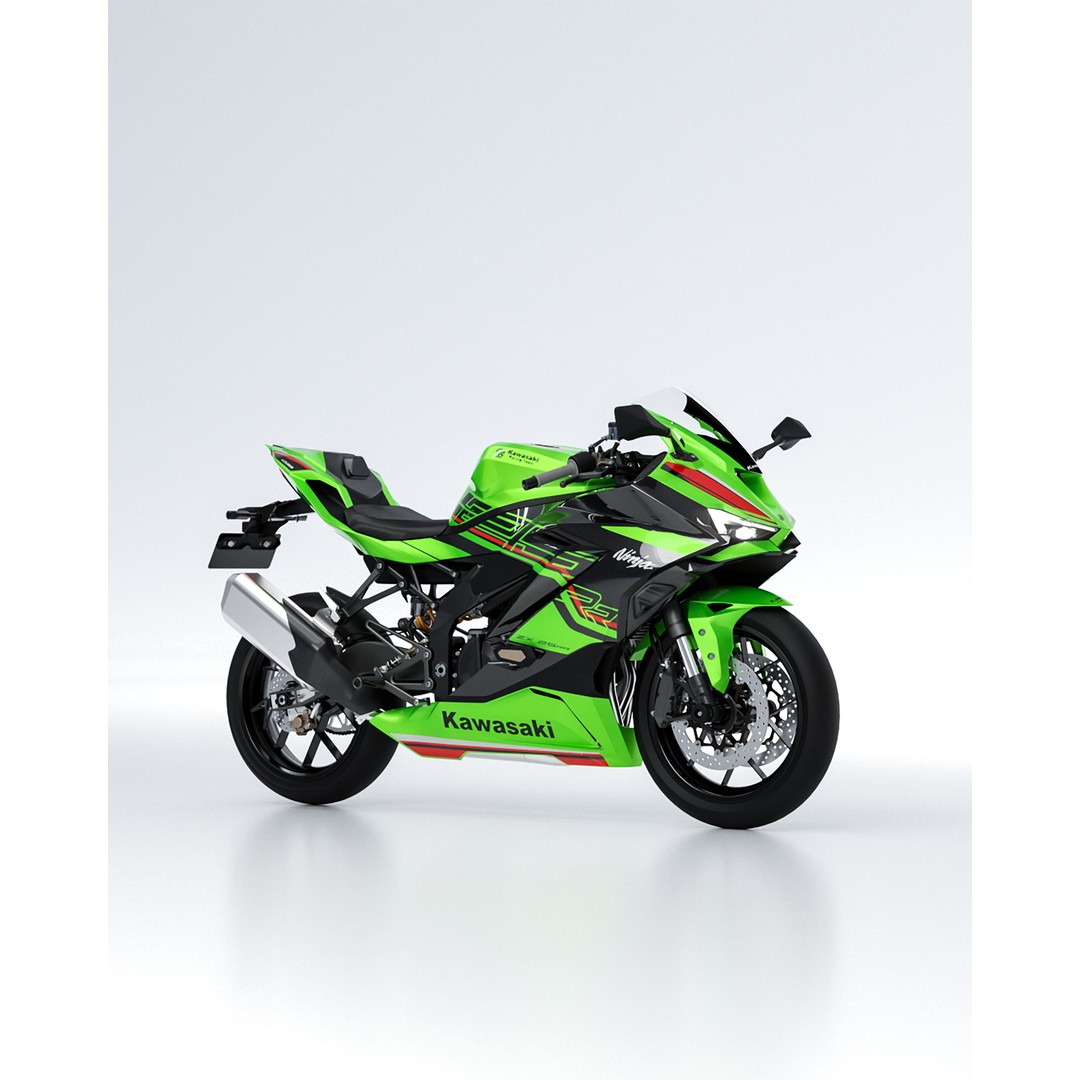 Kawasaki Ninja ZX 25 400 RR 3D Model – High Poly Motorcycle Asset, FBX - View 13