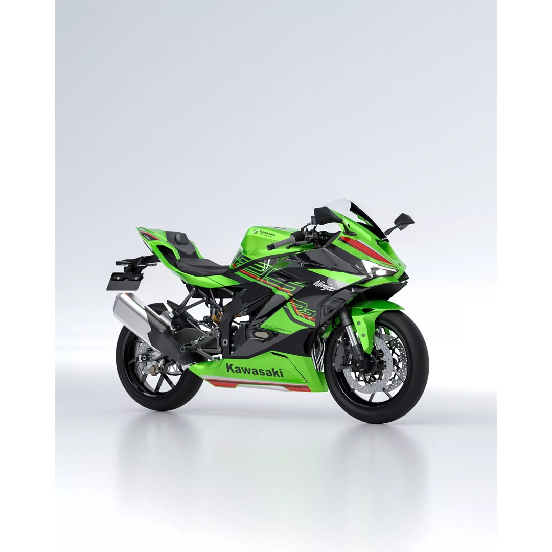 Kawasaki Ninja ZX 25 400 RR 3D Model – High Poly Motorcycle Asset, FBX - View 2