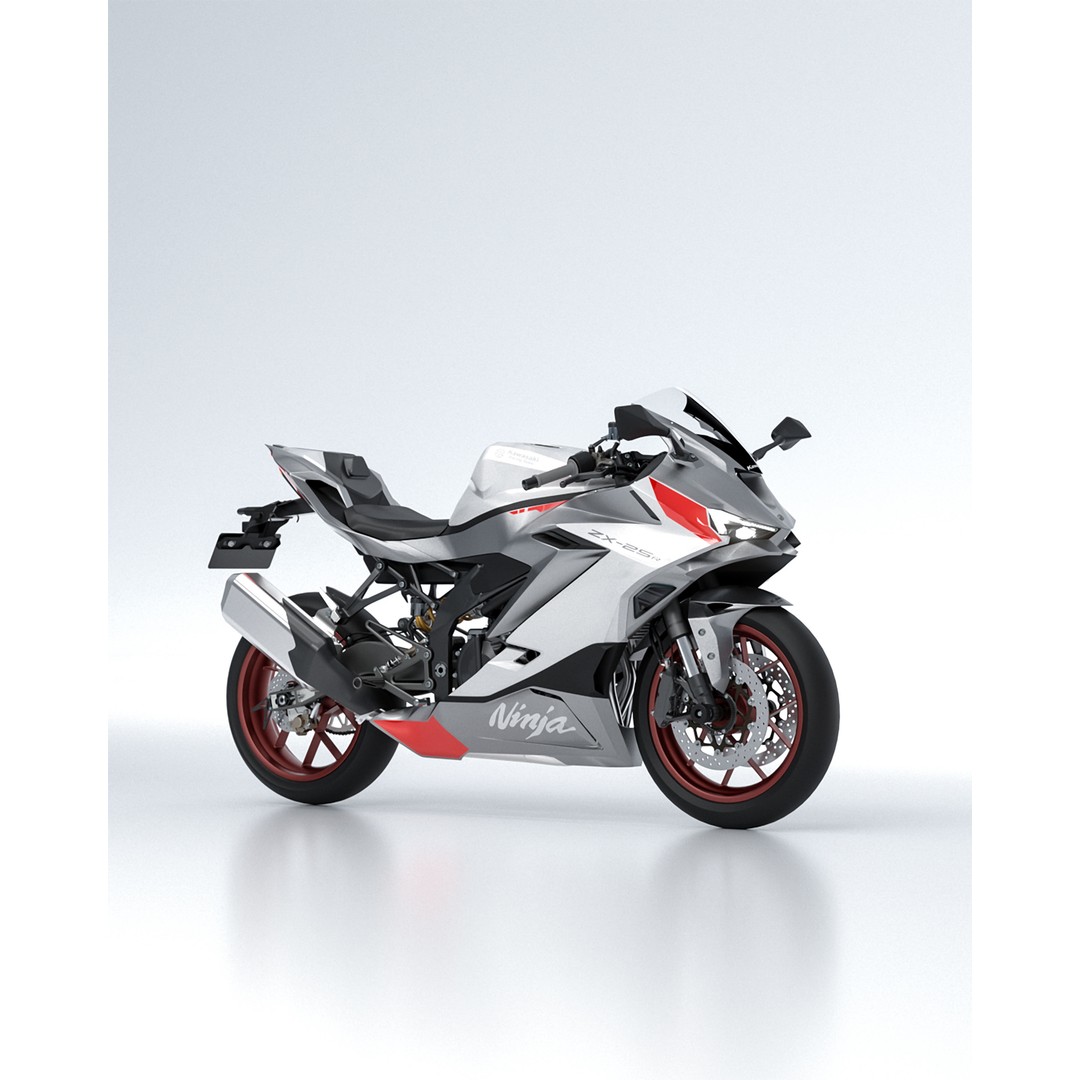 Kawasaki Ninja ZX 25 400 RR 3D Model – High Poly Motorcycle Asset, FBX - View 21