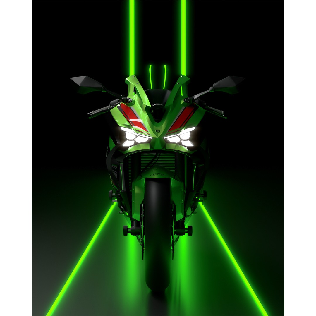 Kawasaki Ninja ZX 25 400 RR 3D Model – High Poly Motorcycle Asset, FBX - View 22